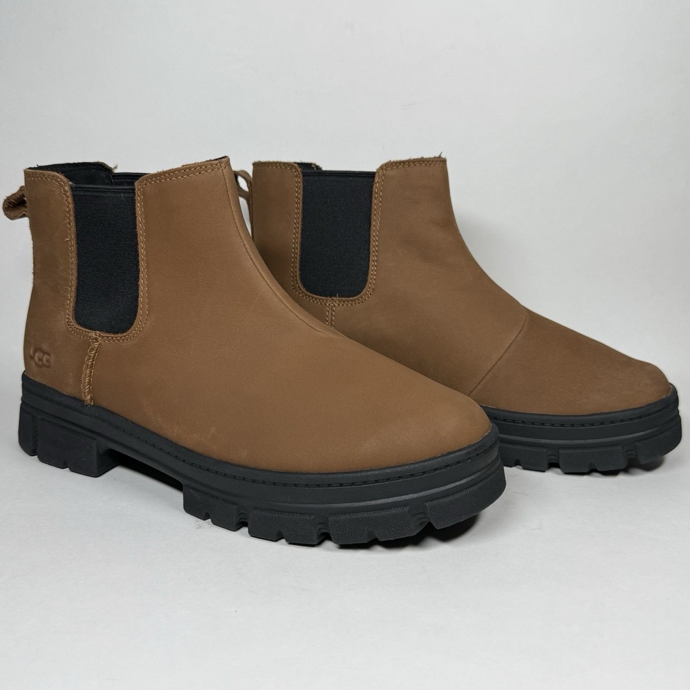 NEW Ugg Kids‎ Big Girls Size 6 Brown Suede Leather Ashton Chelsea Slip On Boots